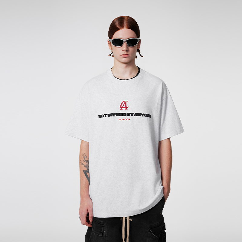 【2024SS新款】潮牌重磅字母印花打底T恤美式高克重圆领短袖男