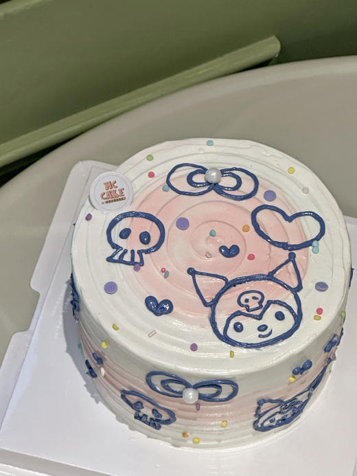 库洛米线条简笔画手绘蛋糕 商品图1