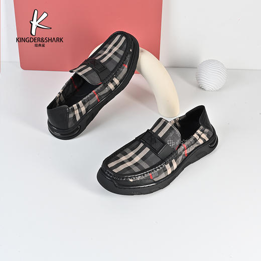 经典鲨2024年春季新款男士平底一脚蹬时尚豆豆鞋休闲鞋KG31-D14061 商品图2