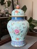 珐琅彩松石绿扒花杂花将军罐 商品缩略图0