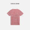 COCO ZONE 时尚星星绣花条纹短袖T恤圆领简约休闲上衣CC2B0599 商品缩略图1