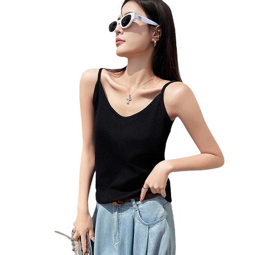 【华夫格美背吊带背心女 新款夏西装内搭打底衫】宽松无袖 外穿内搭上衣 商品图4