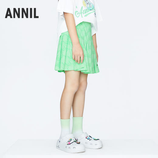 女童凉感百褶短裙抗菌裙子BLUE新款安奈儿童装实体店同款AG423828 商品图2