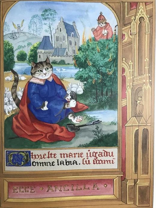 猫咪版中世纪艺术图集 31幅彩色插图 精装18开 商品图10