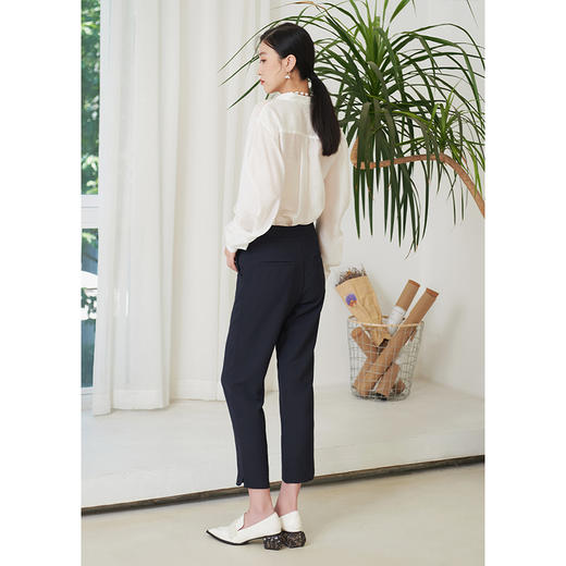 NEELLY纳俪商场同款西装裤女秋季新款下开叉设计直筒哈伦裤百搭N22074H04412 商品图3