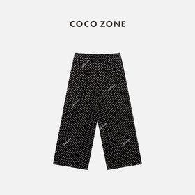 COCO ZONE“奶奶裤”2024夏季新款复古波点休闲裤宽松舒适阔腿裤CC1B0842