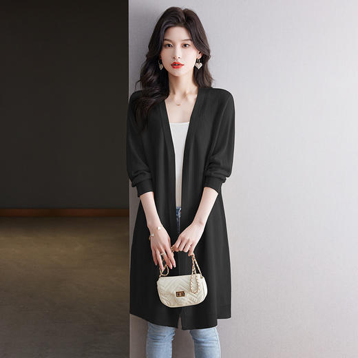 CC13-6822夏季防晒衣女2024新款宽松白色洋气休闲中长款垂感透气冰丝上衣薄 商品图2