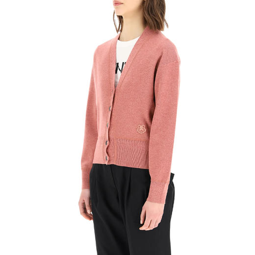 KENZO 高田贤三 女士小虎头徽标贴花混纺羊毛长袖针织衫 橡皮红 FB52 CA554 3AB 34 商品图2