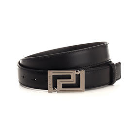 VERSACE 范思哲 男士Greca搭扣皮革腰带 黑色 1012399 DVTP1 1B00E