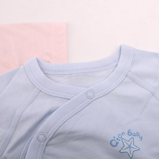 棉果果夏季男童女童内衣短袖偏襟三角连体衣连身衣哈衣M201710218224 商品图4