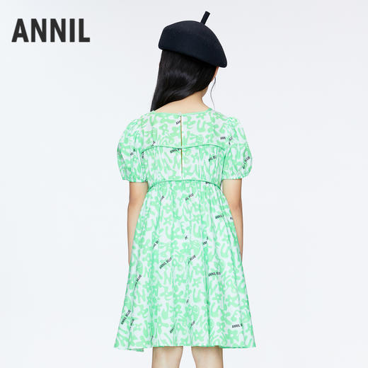 女童甜美印花裙短袖连衣裙裙子BLUE新款安奈儿童装实体店同款AG423827 商品图2