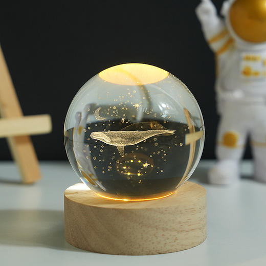【这个夜晚有我陪你❗️发光太阳系水晶球】星空桌面小夜灯摆件，玻璃球装饰品学生男女毕业生日礼物，情人节送礼父亲节礼物新年礼盒年货礼盒 商品图10