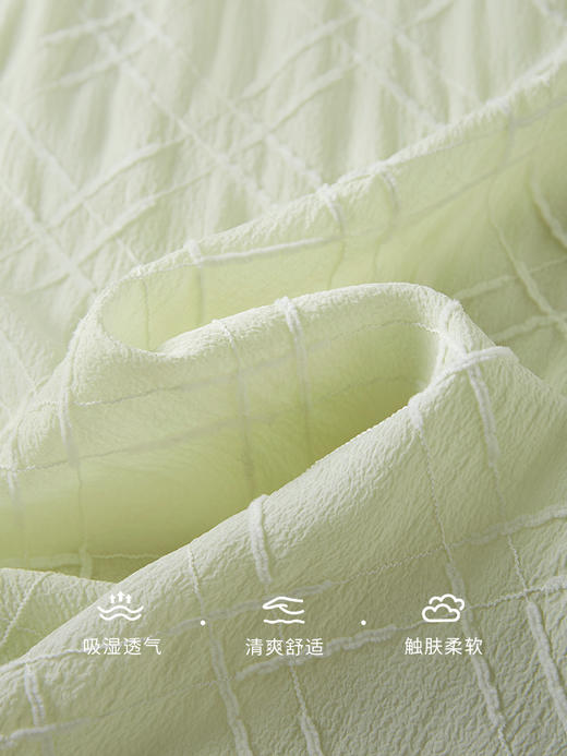 【39元福袋不支持退换】熙世界法式肌理菱格提花雪纺衫2025夏季新款别致小衫泡泡袖上衣 商品图2