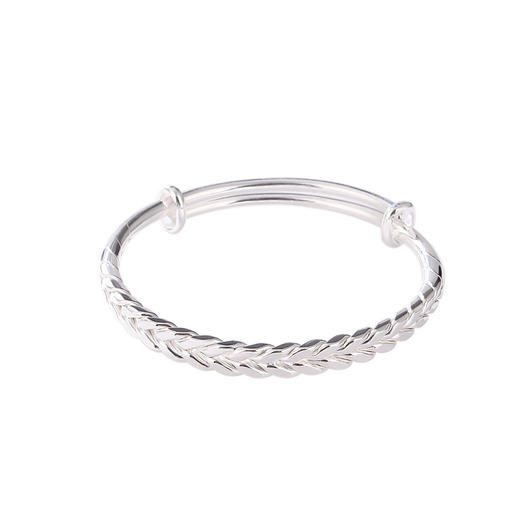 S999足银复古推拉麦穗手镯，光面实心穗穗平安手环CW 商品图4