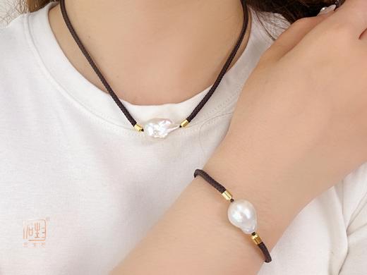 天然巴洛克珍珠咖啡绳项链+手链 商品图10