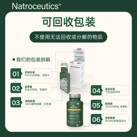 Natroceutics纳苏可 姜黄素胶囊 解酒易肝、肠胃减负、舒适关节、免疫防护 商品图5