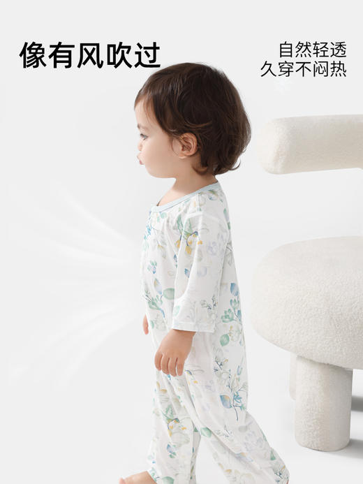 贝肽斯婴儿连体衣服优可丝七分袖无骨宝宝夏季薄款哈衣新生儿爬服 商品图3