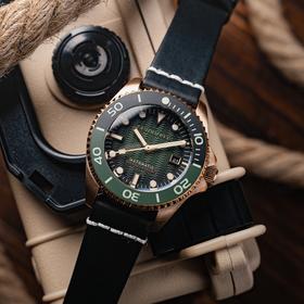 新款SPINNAKER三角帆青铜双色陶瓷圈自动机械手表夜光潜水5060