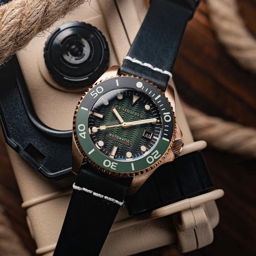 新款SPINNAKER三角帆青铜双色陶瓷圈自动机械手表夜光潜水5060 商品图0