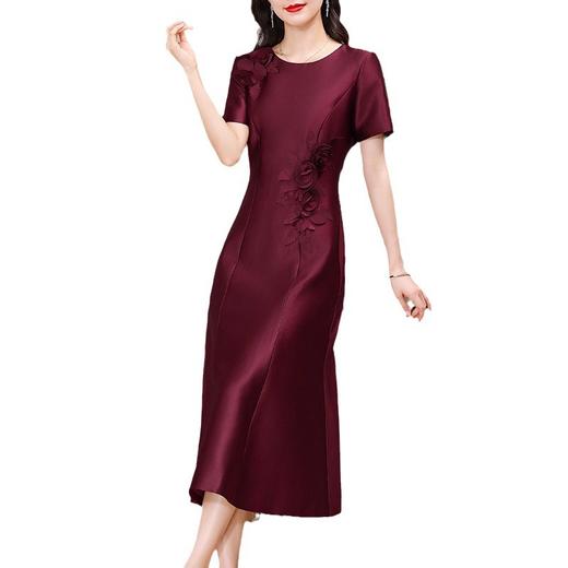 AHM-6831喜婆婆婚宴装旗袍礼服裙夏季新款妈妈装气质优雅红色连衣裙 商品图4
