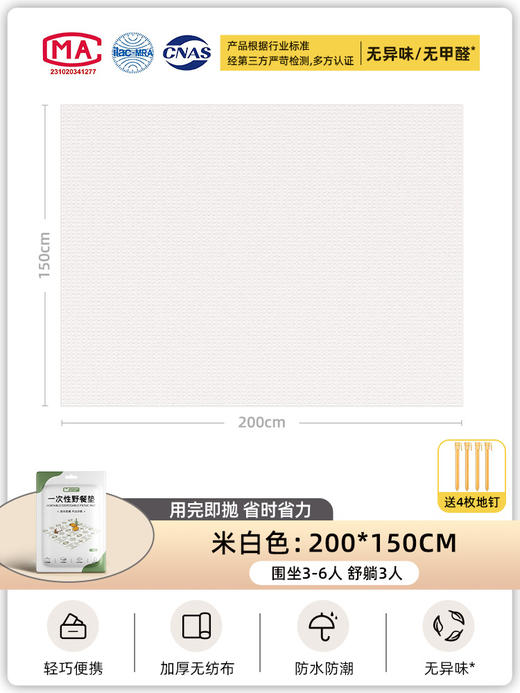 一次性野餐垫户外防潮垫单双人 商品图4