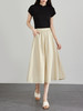 【专属特价】熙世界纯色a字半身裙夏2025新款百搭赫本风中长款伞裙高腰裙子 商品缩略图2