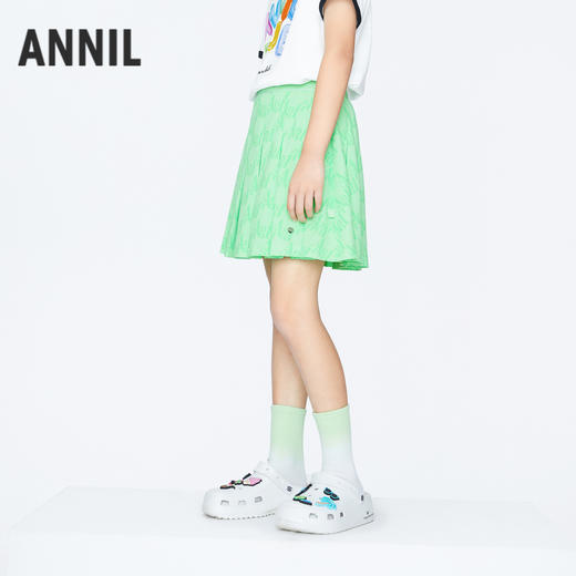 女童凉感百褶短裙抗菌裙子BLUE新款安奈儿童装实体店同款AG423828 商品图1