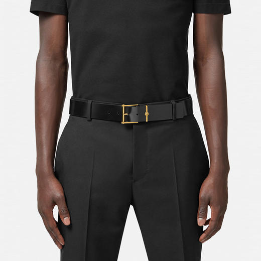 VERSACE 范思哲 男士古典柱子扣环皮革腰带 黑色 1011124 1A08779 1B00V 商品图2