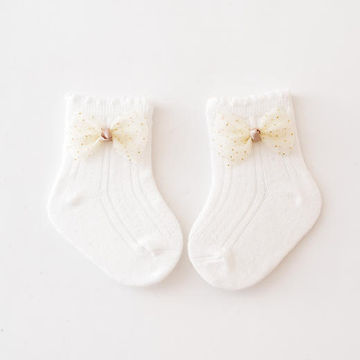【2双装！可爱超萌宝宝花边袜】春季新品宝宝袜子蝴蝶结蕾丝花边袜女童公主袜白色舞蹈中筒袜 商品图10