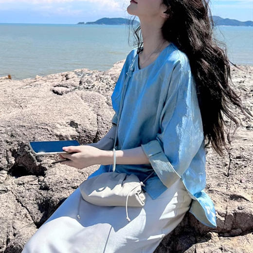 裁缝学苑AQ265茶系唐装汉服新中式国风缎面上衣纸样女装服装打板 商品图5