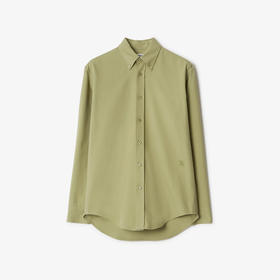 【二】BURBERRY 巴宝莉 男士马术骑士刺绣徽标棉质牛津长袖衬衫 绿色 8082303 B7311