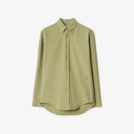 【二】BURBERRY 巴宝莉 男士马术骑士刺绣徽标棉质牛津长袖衬衫 绿色 8082303 B7311 商品图0