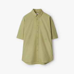 BURBERRY 巴宝莉 男士马术骑士刺绣徽标棉质牛津短袖衬衫 绿色 8081978 B7311