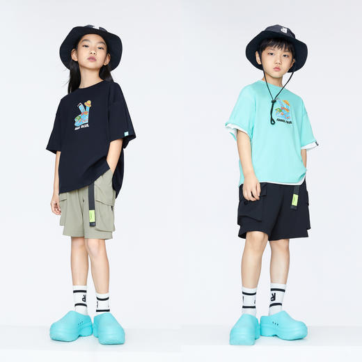 男童弹力运动裤中裤BLUE新款安奈儿童装实体店同款AB426665 商品图3