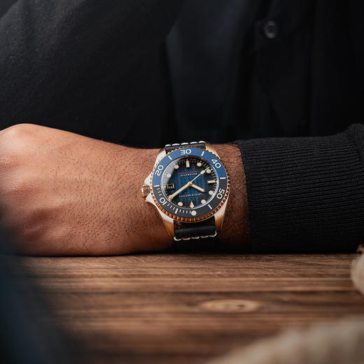 新款SPINNAKER三角帆青铜双色陶瓷圈自动机械手表夜光潜水5060 商品图6