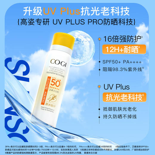 高姿多效特护美白防晒喷雾透明款小黄帽SPF50+PA++++120ml 商品图1