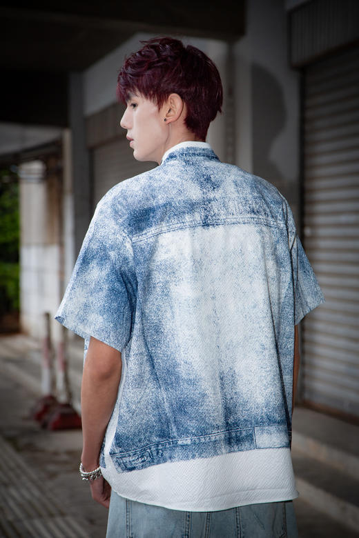 W425422163美式复古印花短袖衬衫 商品图7