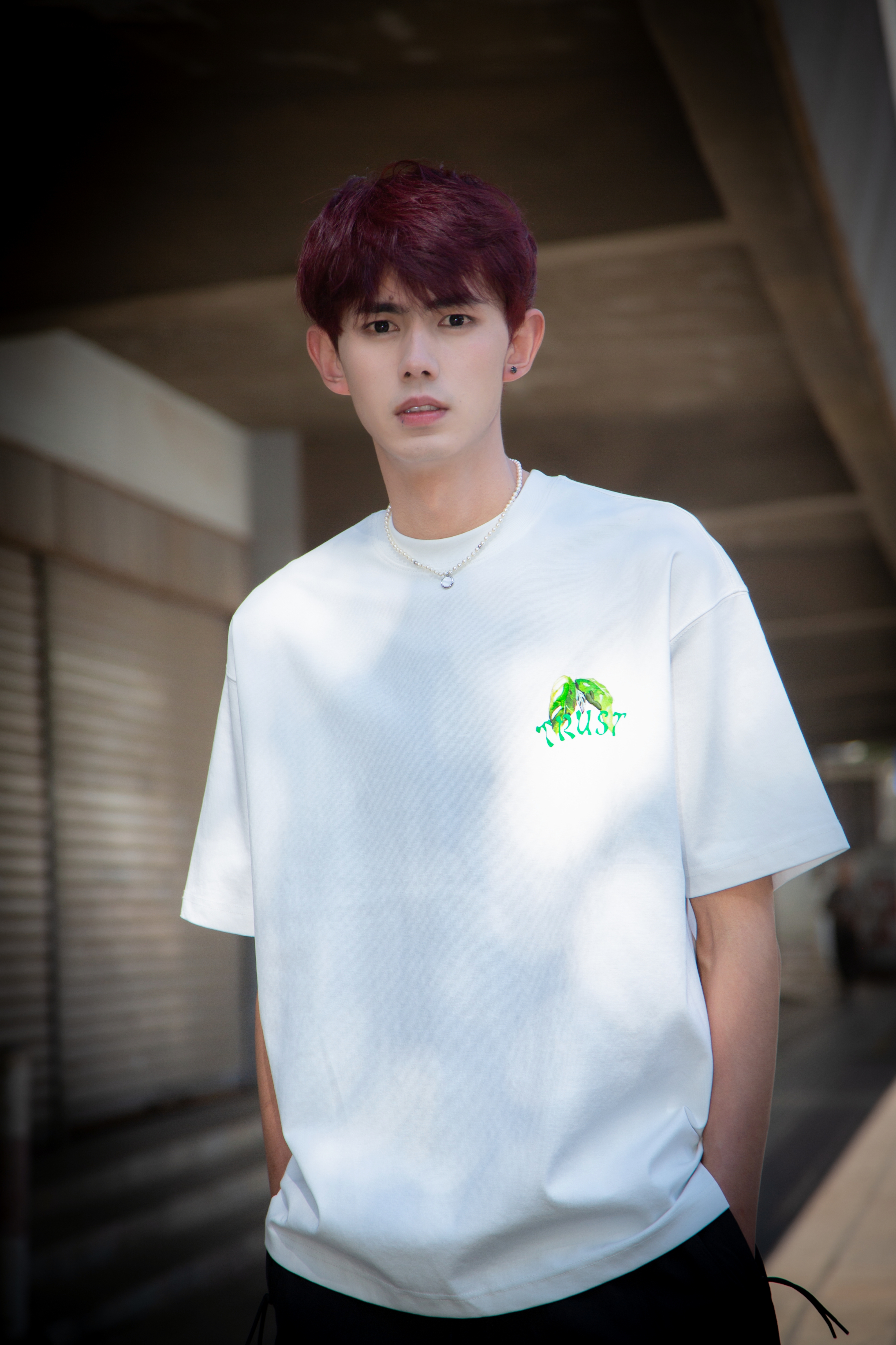 W422512013宽松印花短袖T恤