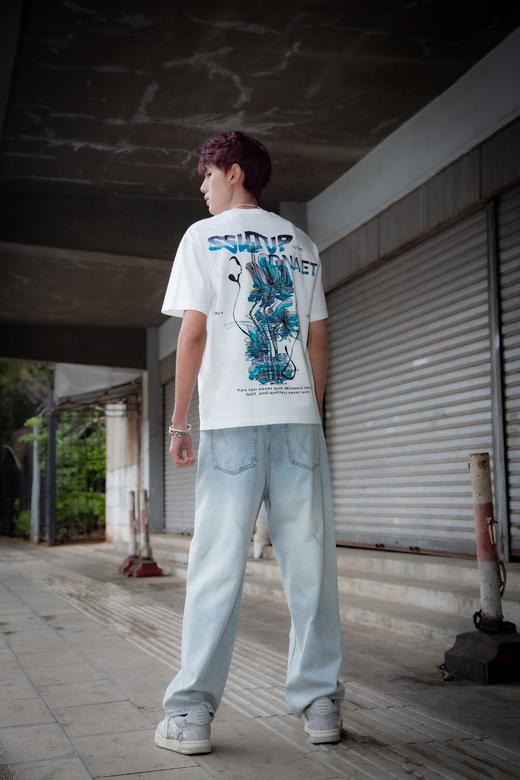 W422112037刺绣夸张印花短袖T恤 商品图5