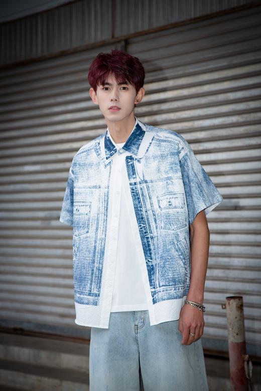 W425422163美式复古印花短袖衬衫 商品图2