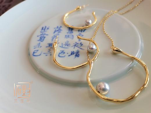 海水珍珠真多麻金属设计款项链~耳饰~戒指 商品图2