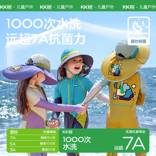 KK树儿童防晒帽原纱防紫外线男女童遮阳帽宝宝太阳帽2024新款夏季夏日艺术披风帽 商品图4