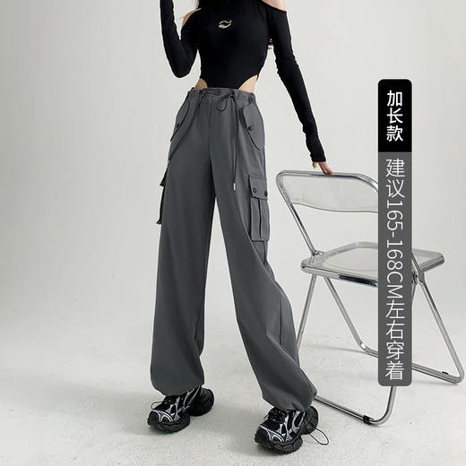 【时尚百搭！美式多口袋工装裤】女裤子秋季新款辣妹直筒休闲卫裤显瘦阔腿运动裤，宽松版型上身立体有型，轻松营造出慵懒随性的休闲感。-ry 商品图6