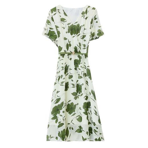 雪纺碎花高级感连衣裙女款2024年夏季新款气质中长裙显瘦遮肉裙子 商品图4