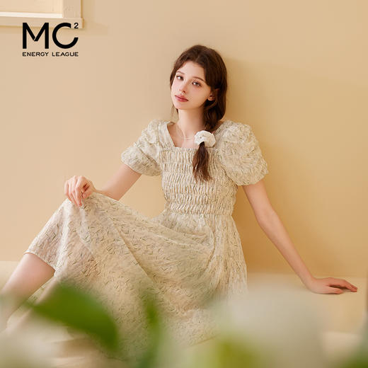 mc2碎花显瘦显高连衣裙女装2024夏季新款法式莫奈风温柔时尚气质 商品图0
