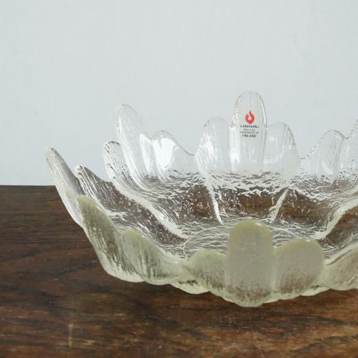 1952年芬兰Mantsa Lasjsepat中古花瓣老玻璃果盘A0210 商品图9