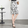 MYXNDLB-A192-Y新款时尚水墨花复古高腰半身裙2024年夏季印花包臀裙中裙 商品缩略图1