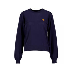 KENZO 高田贤三 女士小虎头徽标贴花棉质长袖针织衫 深蓝色 FB52 PU582 3TB 76