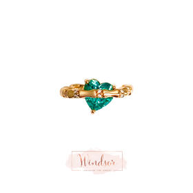 温莎珠宝Lhwindsor原创设计帕拉伊巴爱心戒指帕拉伊巴蓝色戒指