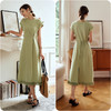OLrain欧芮儿绿色连衣裙女夏季2024年新款设计感针织流苏收腰长裙 商品缩略图3